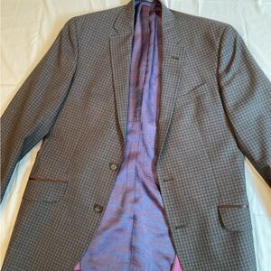 Ted Baker Brown and Blue Plaid Blazer